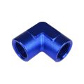 Adapter 1/4 NPT 90' female-female coupler hose fitting Blue