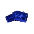 Adapter 3/8 NPT 45' female-male coupler hose fitting Blue