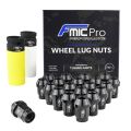 Aluminium wheel nuts FMIC.Pro M14x1.25 Black 20 pcs. conical through-piece