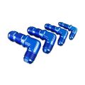 Adapter AN4 JIC bulkhead 90' male fuel hose fitting Blue
