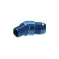 AN6 - 1/8 NPT 45' Fitting Adapter Mänlich-Mänlich Blau
