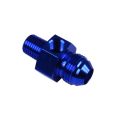 AN6 AN -6 to 3/8 NPT inline 1/8 NPT fuel oil adapter Blue