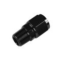 AN-8 AN8 JIC Flare to 1/4 NPT female-male straight hose fitting adapter Black