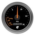 Innovate 3857 MTX-A: 20 PSI Analog Vacuum / Boost Gauge Black Dial