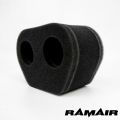 2x Doppeleinlass Motorrad Vergaser Sockenluftfilter Ramair MS-008