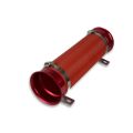 Flexible corrugated intake pipe with clamps Red