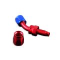 Alu-Fitting Dash 08 Adapter 45° Blockwinkel 3/4 zoll - AN8 JIC8 Rot