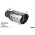 Universal Auspuffendrohr Schalldämpferspitze rund 90mm Länge 120mm Montagedurchmesser 55mm