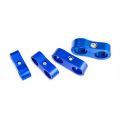 AN10 DUAL CLIPS Hose Fuel lines Clamp Cable Blue