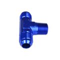 T-Stück Mann / Mann / Mann AN8-3/8 NPT-AN8 Blau