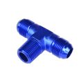 T-Stück Mann / Mann / Mann AN8-3/8 NPT-AN8 Blau