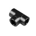 Tee female/female/female 1/2 NPT Black
