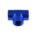 T-Stück weiblich / weiblich / weiblich 3/8 NPT Blau