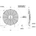 Axial pull radiator cooling fan Spal 12V VA13-AP9/C-35S (330mm)