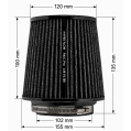 FMIC.Pro Cone Luftfilter Länge 100mm Durchmesser 102mm Schwarz-7