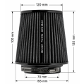 FMIC.Pro cone air filter length 100mm diameter 70mm Red-7