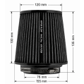 FMIC.Pro cone air filter length 100mm diameter 76mm Black-7