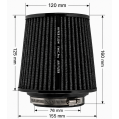 FMIC.Pro cone air filter length 125mm diameter 76mm Blue-6