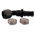 Pulsar PSR Push Lock Barb Schlauchanschluss 10AN 45 Grad Aluminium mit Schellen-1