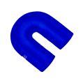 Silikonbogen 180°Grad 35mm Silikonschlauch Blau-3