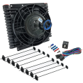 Davies Craig DC600 universeller Motor- und Getriebeölkühler 32 mm 14-reihig AN10 Kit mit 8”-Lüfter 12V-1