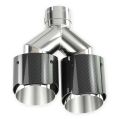 Dual Exhaust Tailpipe Set FMIC.Pro gloss carbon 102mm Tip 51mm Inlet-3