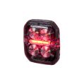 LED Warn und Positionsleuchte Purelux Ultra Slim Square Weiß / Rot 12V 24V 60mm 8W-1