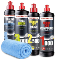 MENZERNA Politur Set 1000 2500 3000 + Sealing Wax Protection 4x250ml + Mikrofasertuch Komplettset Lackkorrektur und zum Lackschutz-1