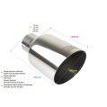 Universal Auspuffendrohr Schalldämpferspitze rund 100mm Länge 120mm Montagedurchmesser 65mm-2