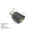 Universal Exhaust Tail Pipe Muffler Tip round 90mm lenght 105mm mounting diameter 65mm-2
