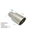 Universal Auspuffendrohr Schalldämpferspitze rund 80mm Länge 120mm Montagedurchmesser 65mm-2