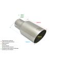 Universal Exhaust Tail Pipe Muffler Tip round 90mm lenght 120mm mounting diameter 55mm-2