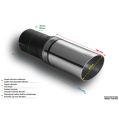 Universal Auspuffendrohr Schalldämpferspitze rund 60mm Länge 140mm Montagedurchmesser 45mm-2
