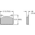 Brake Pads Wilwood 150-28-7912K BP-28 7912 High-Temperature Racing Pads .49-2