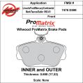 Bremsbeläge Wilwood 150-D0598K PM ProMatrix D598 Street Performance Racing Pads .69-2