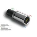 Universal Auspuffendrohr Schalldämpferspitze rund 60mm Länge 90mm Montagedurchmesser 45mm-2