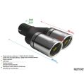 Universal Auspuffendrohr Schalldämpferspitze rund 90mm Länge 225/205mm Montagedurchmesser 60mm-2