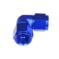 Adapter AN4 90' female-female coupler hose fitting Blue-2