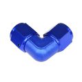Adapter AN4 90' female-female coupler hose fitting Blue-3