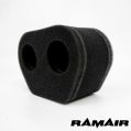 2x Doppeleinlass Motorrad Vergaser Sockenluftfilter Ramair MS-008-2