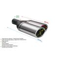 Universal Auspuffendrohr Schalldämpferspitze oval 220×80mm Länge 220mm Montagedurchmesser 50mm-2