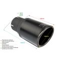 Universal Exhaust Tail Pipe Muffler Tip round 100mm lenght 120mm mounting diameter 65mm-2