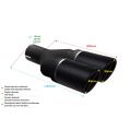 Universal Auspuffendrohr Schalldämpferspitze rund 90mm Länge 220mm Montagedurchmesser 50mm-2
