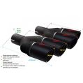 Universal Exhaust Tail Pipe Muffler Tip round 90mm lenght 225/205mm mounting diameter 60mm-1