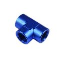 T-Stück weiblich / weiblich / weiblich 1/4 NPT Blau-1