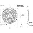Axial suction radiator cooling fan SPAL 12V VA08-AP10/C-23A (350 MM)-2