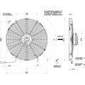Axial suction radiator cooling fans SPAL 12V VA18-AP70/LL-86A (385 MM)-2